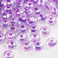 Perline di vetro viola iridescenti da 2-4 mm per gioielli fai-da-te e catenine - Stile 40-Viola AB Cangiante Piatto Tondo