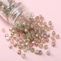 Cuentas de vidrio biconas de 4mm con acabado aurora para pulseras de joyería hechas a mano - Champán