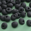 Matte black teardrop glass beads for DIY jewelry making bracelets and necklaces - Matte Black Bean-Shaped Beads (Model #38)