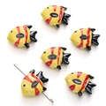 Hand-painted yellow tropical fish ceramic beads for creative jewelry making DIY - Tropical Fish / 1 Piece/Pack (21x17mm) / Yellow Red