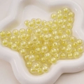 Perles en acrylique jaune clair givré avec reflets arc-en-ciel pour bijoux DIY - 16mm (20 Pièces/Paquet) / Jaune Plaqué