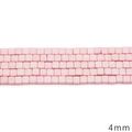 Pink synthetic turquoise 4mm square beads for DIY necklace and bracelet crafting - Small Cube Style (BTB1177) / Approx 90 Pieces (4mm) / Pink