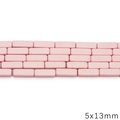 Pink turquoise rectangular matte loose beads 5x13mm for DIY jewelry making and crafts - Rectangular Block Style (BTB1177) / Approx 30 Pieces (5x13mm) / Pink