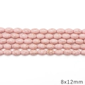 Pink synthetic turquoise oval beads with brown marble texture for DIY jewelry making 8x12mm - Oval Bead Style (BTB1177) / Approx 32 Pieces (8x12mm) / Pink