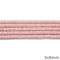 Perles rondes plates turquoise rose 3x8mm avec texture marbrée pour bijoux DIY - Style Disque Rond Plat (BTB1177) / Env. 125 pièces (3x8mm) / Rose