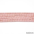 Perles cylindriques en turquoise synthétique rose 4x6mm pour création bijoux DIY - Style Cylindre (BTB1177) / Env. 60 pièces (4x6mm) / Rose