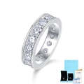 Macro detail of S925 sterling silver eternity ring with GRA certificate and gift box - US Size 5 / Moissanite Ring with GRA Certificate & Gift Box