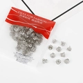 Silver hollow flower bead caps for DIY jewelry making in clear retail packaging - Petal Style / 6*8MM (100 Pieces/Pack) / White Gold