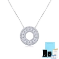Colgante de moissanita mostrado con caja de regalo azul y certificado GRA - Plateado (Con Certificado GRA y Caja de Regalo)