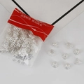 Silver hollow flower bead caps for DIY jewelry making in a retail plastic bag - Petal Style / 6*8MM (100 Pieces/Pack) / Silver