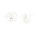 Silver iron flower bead caps for DIY jewelry making shown in front and side views - Petal Style / 10*4MM (100 Pieces/Pack) / Silver