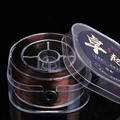Deep brown elastic crystal cord for jewelry making in a transparent round storage box - Coffee (100m)
