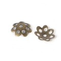 Eight-petal hollow bronze flower bead caps for DIY jewelry making and handicraft accessory - Petal Style / 7mm (500 Pieces/Pack) / Antique Bronze