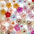 Colorful ABS pearl flower beads for DIY crafts and nail art in assorted vibrant colors - Dotted Five-petal Flower Style / 11mm (Approx. 50 Pieces/Pack) / Random Mixed Colors