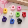 Colorful D-shaped acrylic alphabet beads in multiple vibrant colors for DIY jewelry crafts - Letter D