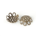 Pair of antique bronze petal-shaped hollow flower bead caps for DIY jewelry making - Petal Style / 3*14MM (200 Pieces/Pack) / Antique Bronze