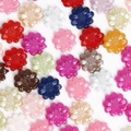 Flatback flower cabochons in various colors for DIY crafts and jewelry making - Sunflower Style / 13mm (Approx. 50 Pieces/Pack) / Random Mixed Colors