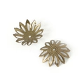 Vintage bronze flower bead caps for DIY jewelry making with hollow petal design - Petal Style / 3*17MM (100 Pieces/Pack) / Antique Bronze
