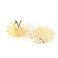 Hollow gold flower bead caps for DIY jewelry making earrings and necklaces - Petal Style / 3*17MM (100 Pieces/Pack) / Gold