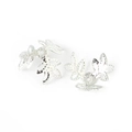 Pair of hollowed silver flower petal spacer beads for DIY jewelry making and earrings - Petal Style / 14MM (300 Pieces/Pack) / White Gold