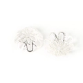 Pair of bright silver filigree flower bead caps for DIY jewelry making and crafts - Petal Style / 3*14MM (200 Pieces/Pack) / Silver