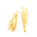 Golden hollow dragon pattern fingernail protector guards in a traditional Chinese style - Tapered Hollow Shape / 8*40MM (50 Pieces/Pack) / Gold