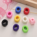 Colorful acrylic large hole round beads in 8 vibrant colors for DIY jewelry making - Letter O