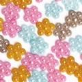 Colorful ABS pearl flower flatback cabochons for DIY crafts and nail art decoration - Plum Blossom Style / 18mm (Approx. 50 Pieces/Pack) / Random Mixed Colors