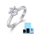 Classic six-prong solitaire ring in S925 sterling silver with blue gift box and certificate - US Size 5 / Lab-Grown Diamond Ring-1ct (With NGTC Certificate & Gift Box)