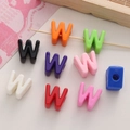 DIY colorful acrylic alphabet beads featuring uppercase W in diverse vibrant colors - Letter W