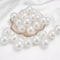 Glossy white round faux pearls with pre-drilled holes for DIY jewelry making and crafts - Round Shape / 20mm 10 Pieces/Pack / White