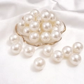 Lustrous beige ABS imitation pearls for DIY jewelry making and handmade crafts - Round Shape / 18mm 10 Pcs/Pack / Beige