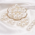 Elegant beige ABS water-mill high-gloss irregular imitation pearl beads for DIY jewelry - Round Shape / 16mm 20 Pieces/Pack / Beige