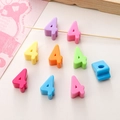 Colorful macaron number 4 acrylic beads for DIY handmade bracelets and jewelry making - Number 4