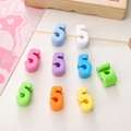 Acrylic number 5 beads for DIY jewelry making in vibrant assorted colors - Number 5
