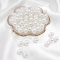 Round cream white ABS imitation pearls with holes for DIY jewelry making and crafts - Round Shape / 10mm 100 Pcs / White