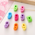 Colorful acrylic number 9 beads for DIY jewelry making with side hole in vibrant mix - Number 9