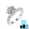 Classic six-prong lab diamond engagement ring in S925 sterling silver with gift box - US Size 5 / Lab-Grown Diamond Ring (1 Carat) With NGTC Certificate And Gift Box