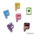 Iridescent 15x20mm acrylic letter F beads with large holes for DIY jewelry making - Letter F (Iridescent)