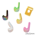 Colorful 14x21mm acrylic letter J beads with iridescent finish for DIY jewelry - Letter J (Iridescent)