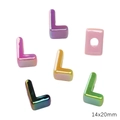 Iridescent 14x20mm acrylic letter L beads with metallic gradient finish for DIY jewelry - Letter L (Iridescent)