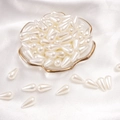 Loose white teardrop imitation pearls on satin fabric and glass dish for DIY jewelry - Waterdrop / 8x15mm 50 Pieces/Pack / Beige