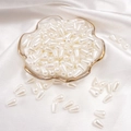 Waterdrop-shaped beige faux pearl beads with glossy finish for DIY jewelry making - Waterdrop / 6x10mm 100 Pieces/Pack / Beige