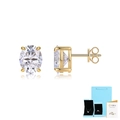 Orecchini a perno in moissanite ovale argento S925 placcato oro 18K con certificato GRA - Ovale 5*7 / Orecchini moissanite con certificato GRA e scatola