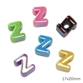 Iridescent letter Z acrylic beads for DIY jewelry making in various mixed colors - Letter Z (Iridescent)