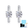 S925 Sterlingsilber 0,5ct Diamant-Ohrstecker mit GRA-Zertifikat und Geschenkbox - 925er Silber / S925 Silber Moissanit-Ohrringe - 0,5 ct mit Zertifikat und Geschenkbox