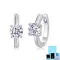 S925 Sterlingsilber 0,5ct Diamant-Creolen mit Geschenkbox und Zertifikat-Set - 925er Silber / Laborgezüchtete Diamant-Ohrringe - 0,5 ct mit Zertifikat und Geschenkbox