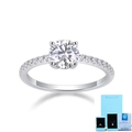 S925 sterling silver ring with large round solitaire diamond and blue gift packaging - US Size 5 / Lab-Grown Diamond Ring 1CT (With NGTC Certificate + Gift Box)