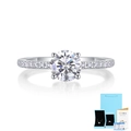 Elegant S925 sterling silver moissanite ring with GRA certificate and gift packaging - US Size 5 / S925 Silver Moissanite Ring (2 Carat) - With GRA Certificate and Gift Box / Silver