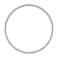 Detailansicht der S925 Sterling Silber Tenniskette mit runden Brillanten aus Moissanit - 65 M Moissanit 1 Karat/stein – 50 Cm / Tennis-halskette Aus Silber Und Moissanit